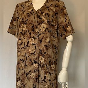 Brown and cream floral blouse